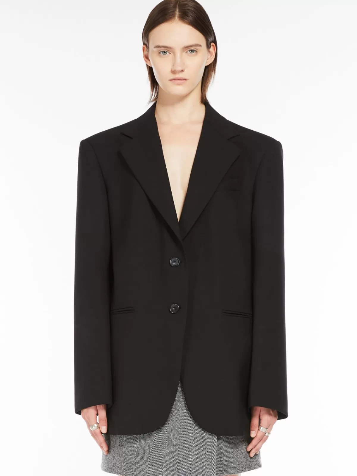 Jackets And Blazers | Suit*Max Mara Oversized stretch wool blazer BLACK