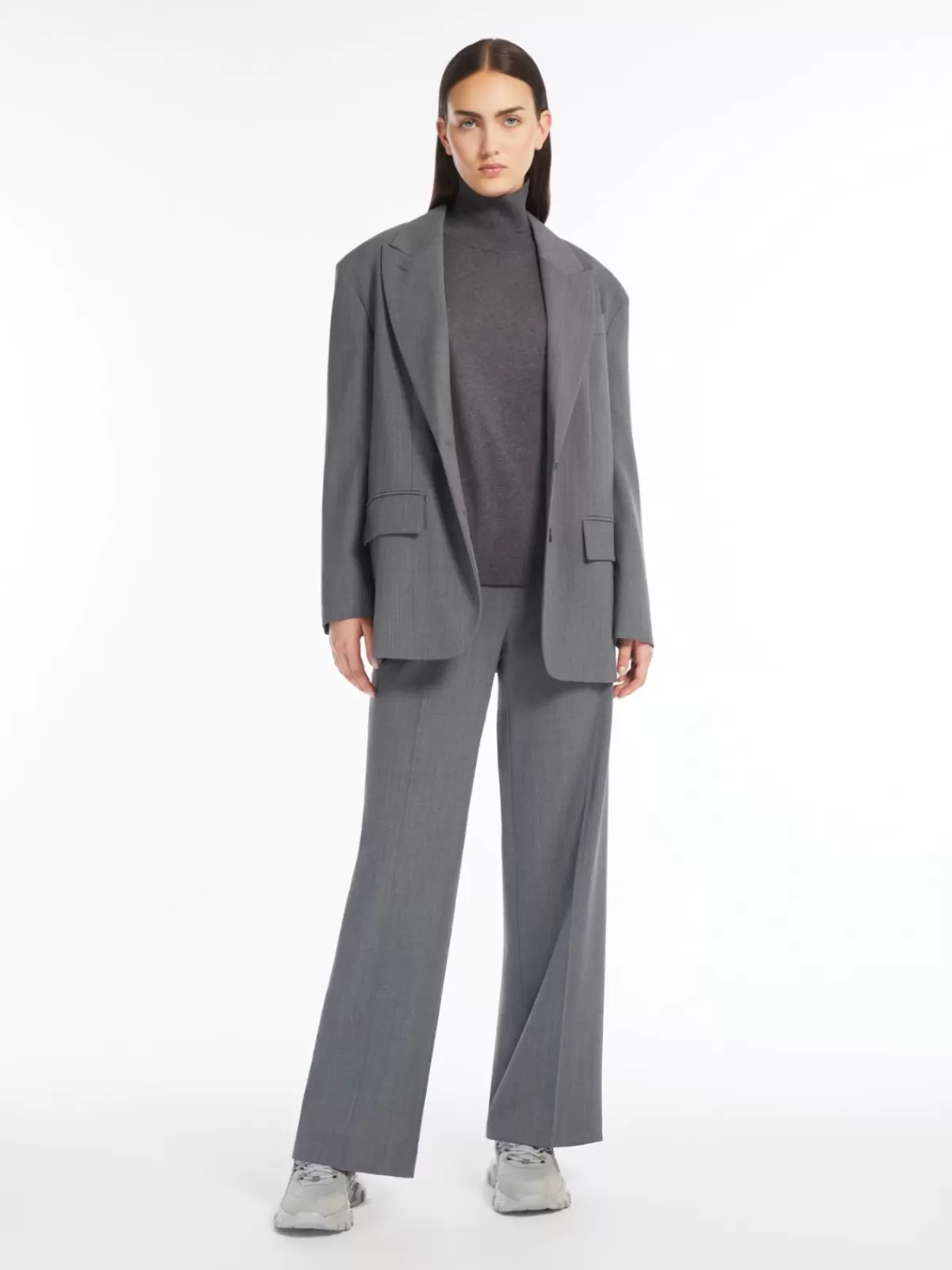 Jackets And Blazers | Suit*Max Mara Oversized wool-blend gabardine blazer MEDIUMGREY