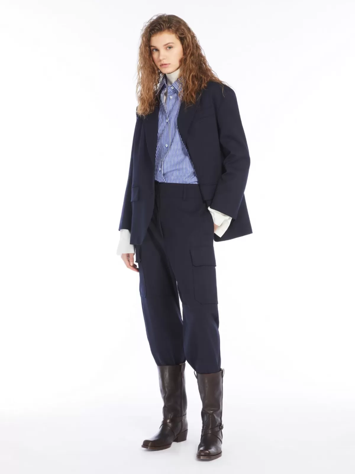 Jackets And Blazers | Suit*Max Mara Oversized wool-blend gabardine blazer NAVY