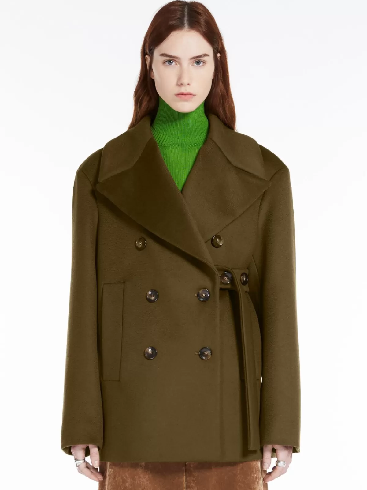 Coats*Max Mara Oversized wool-blend pea coat BROWN