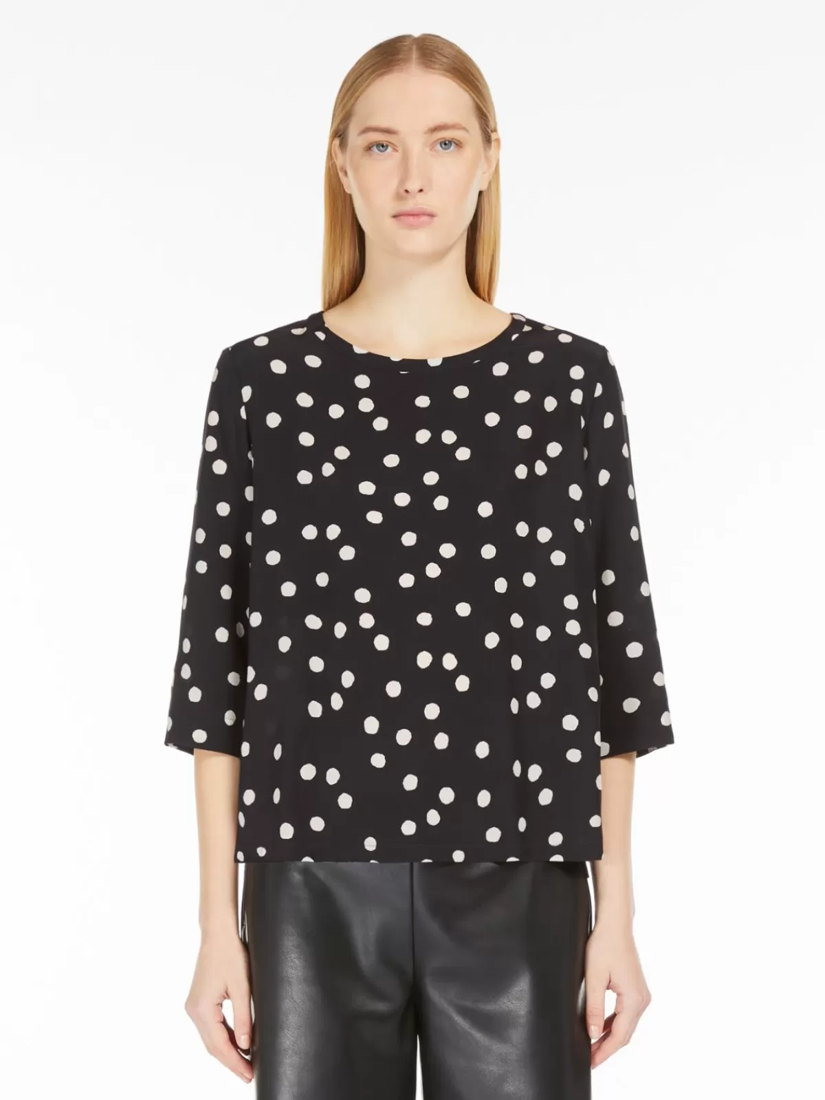 Blouses*Max Mara Printed crêpe de chine blouse BLACK