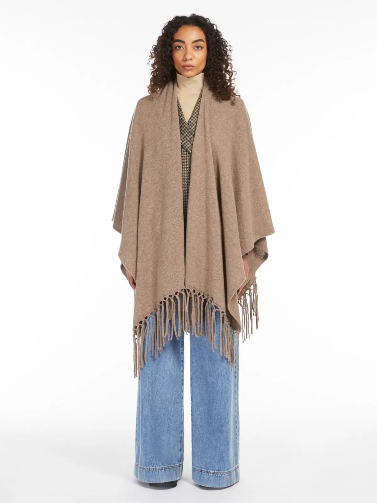 Capes*Max Mara Pure wool poncho LIGHTBROWN