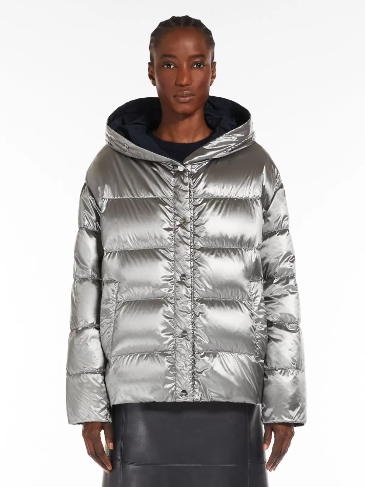 Padded Coats*Max Mara Reversible down jacket in water-repellent canvas LIGHTGREY