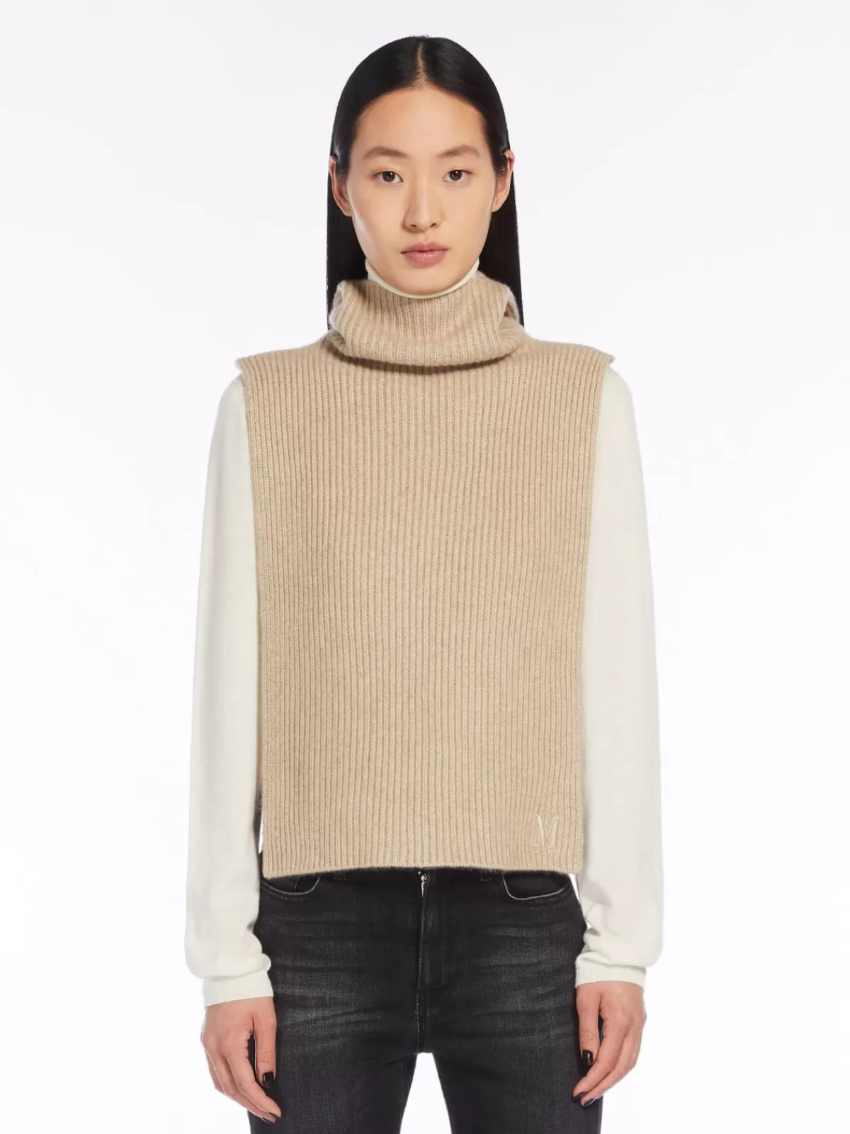 Capes*Max Mara Ribbed cashmere beanie SAND