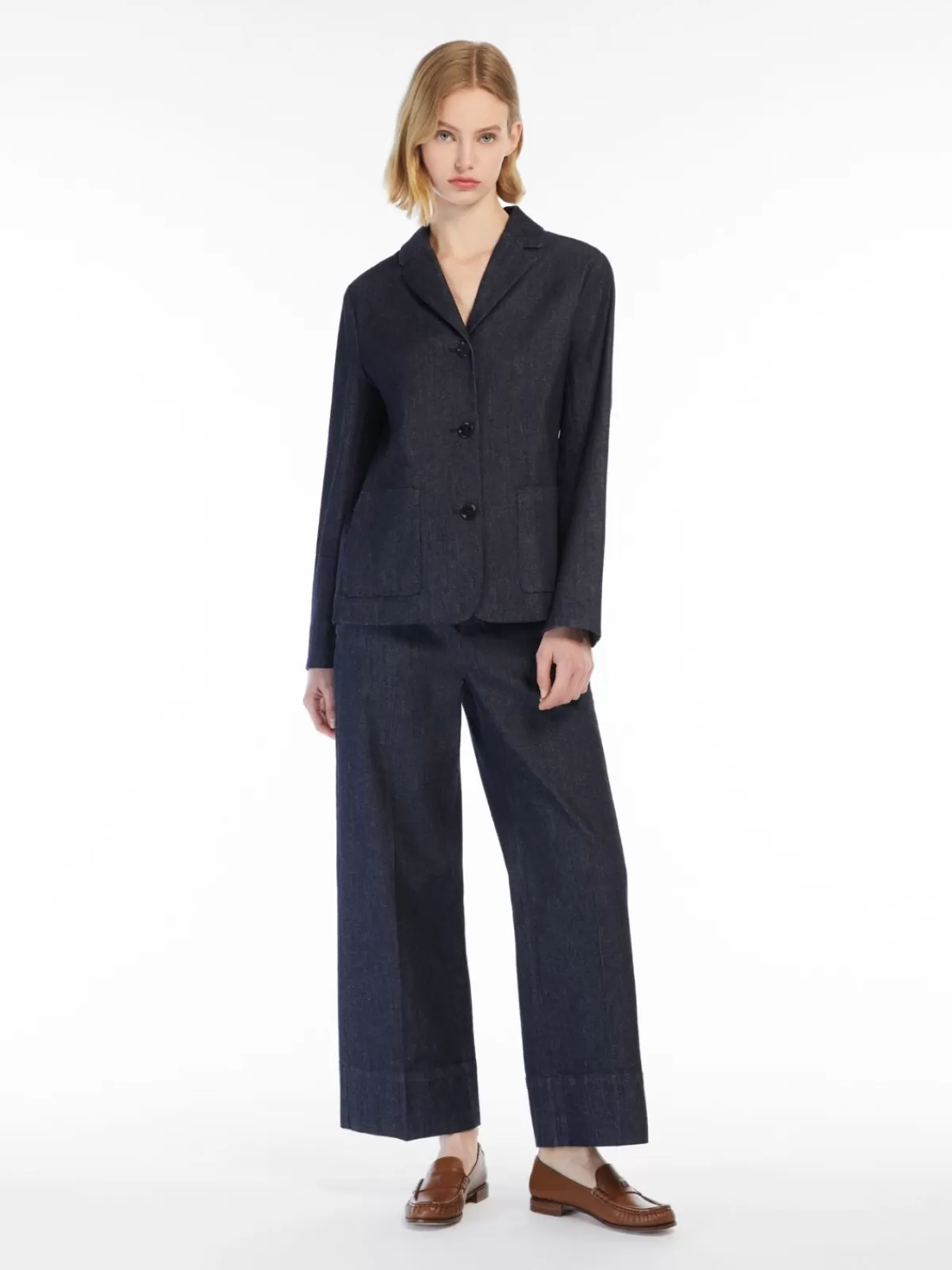 Blouses | Suit*Max Mara Single-breasted denim jacket MIDNIGHTBLUE