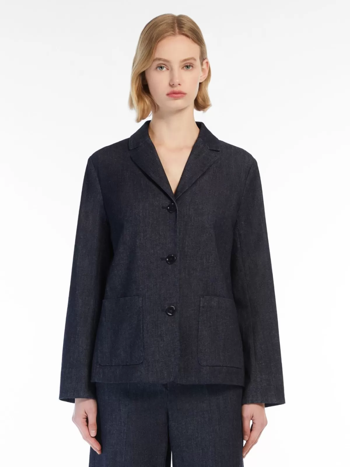 Blouses | Suit*Max Mara Single-breasted denim jacket MIDNIGHTBLUE