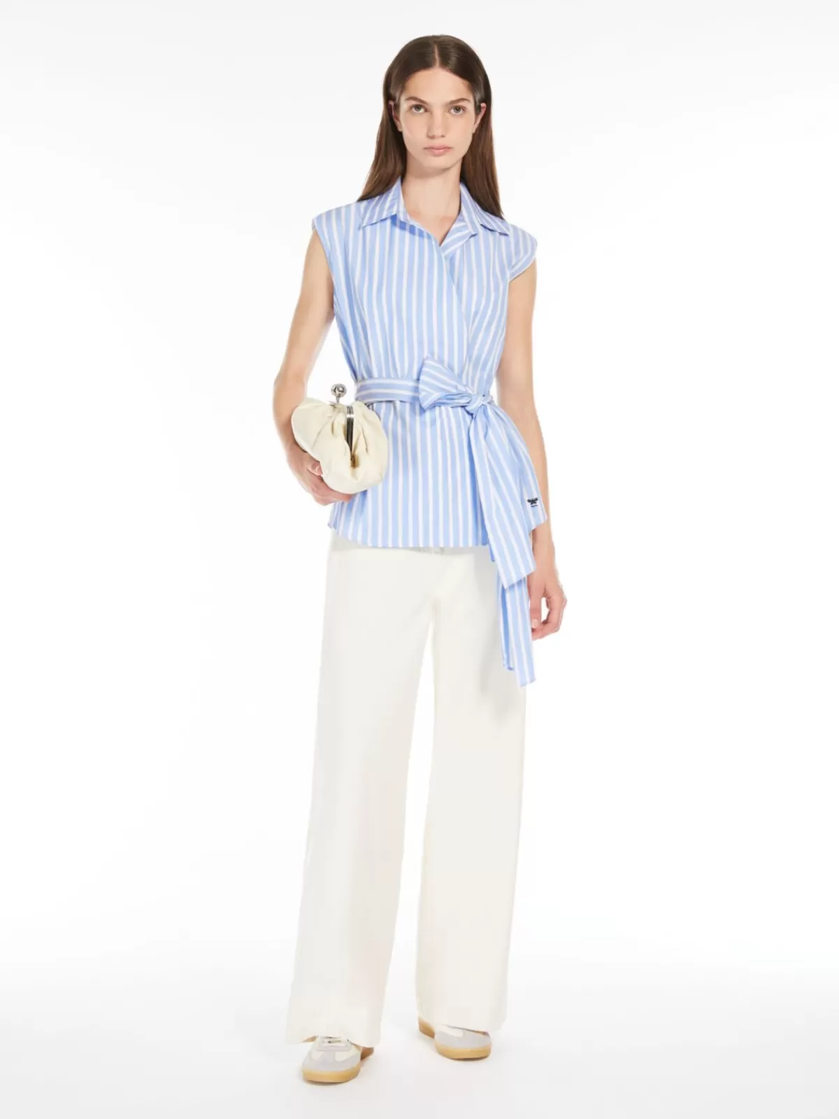 Blouses*Max Mara Sleeveless poplin shirt LIGHTBLUE