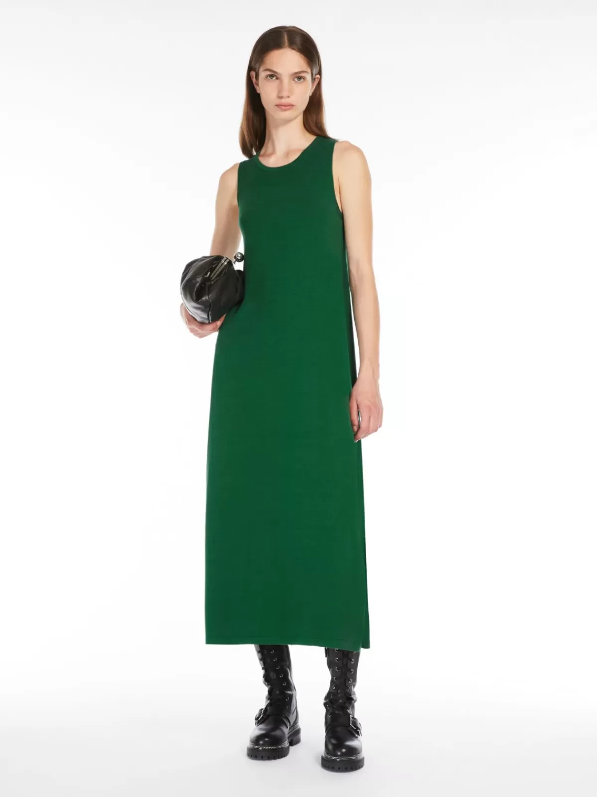 Dresses*Max Mara Sleeveless stretch viscose dress GREEN