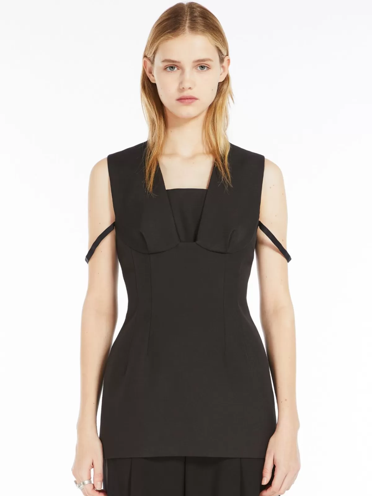 Blouses*Max Mara Sleeveless top with corset detail BLACK