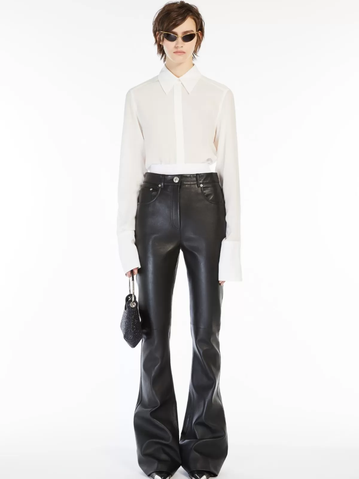 Blouses*Max Mara Slim-fit silk shirt WHITE