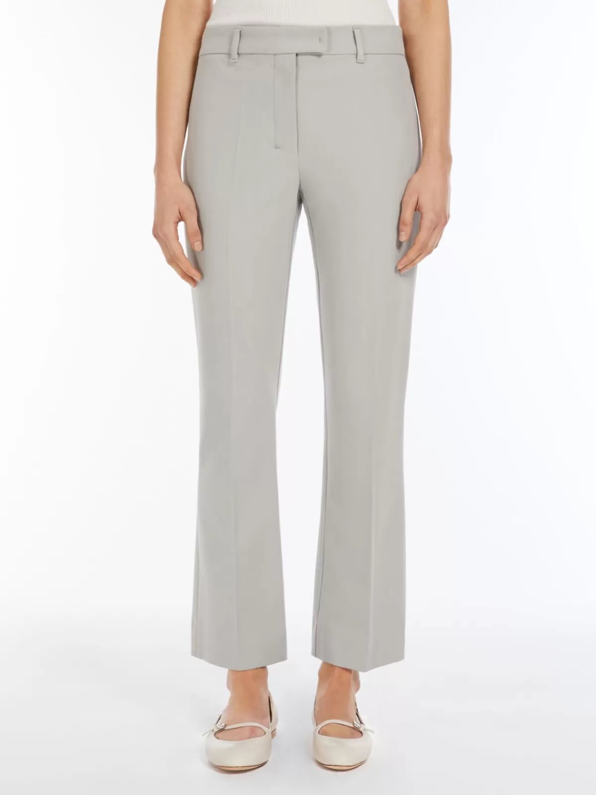 Trousers And Jeans*Max Mara Slim-fit stretch cotton and viscose trousers LIGHTGREY