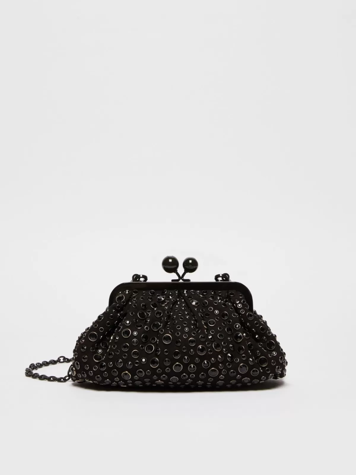 Weekend Bag*Max Mara Small crystal leather Pasticcino Bag BLACK