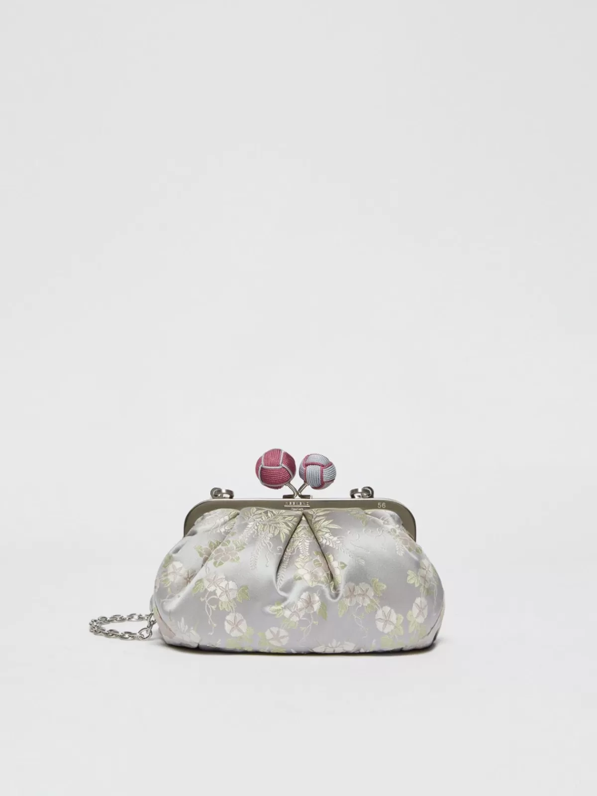 Weekend Bag*Max Mara Small jacquard silk Pasticcino Bag LIGHTGREY