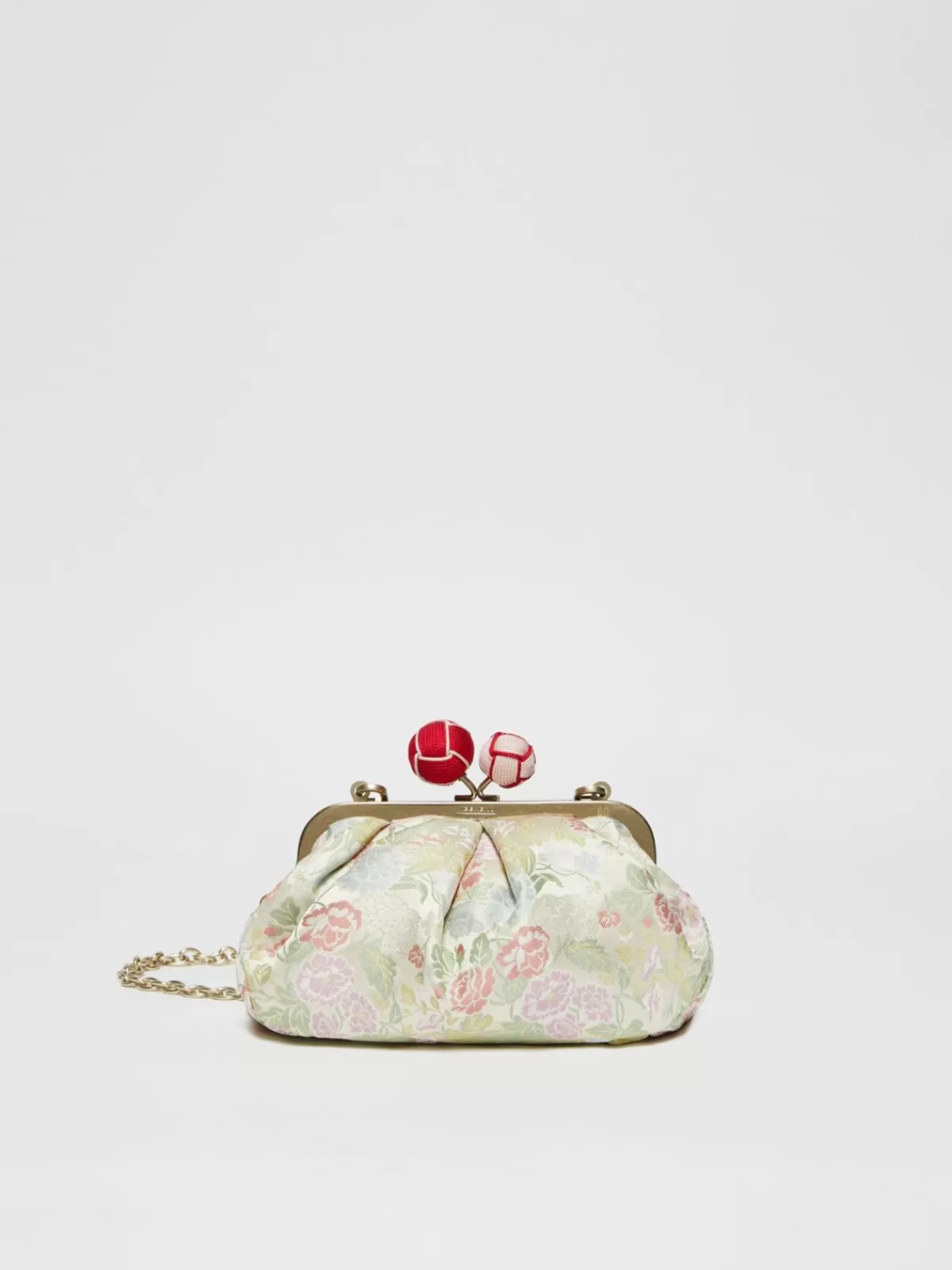 Weekend Bag*Max Mara Small jacquard silk Pasticcino Bag IVORY