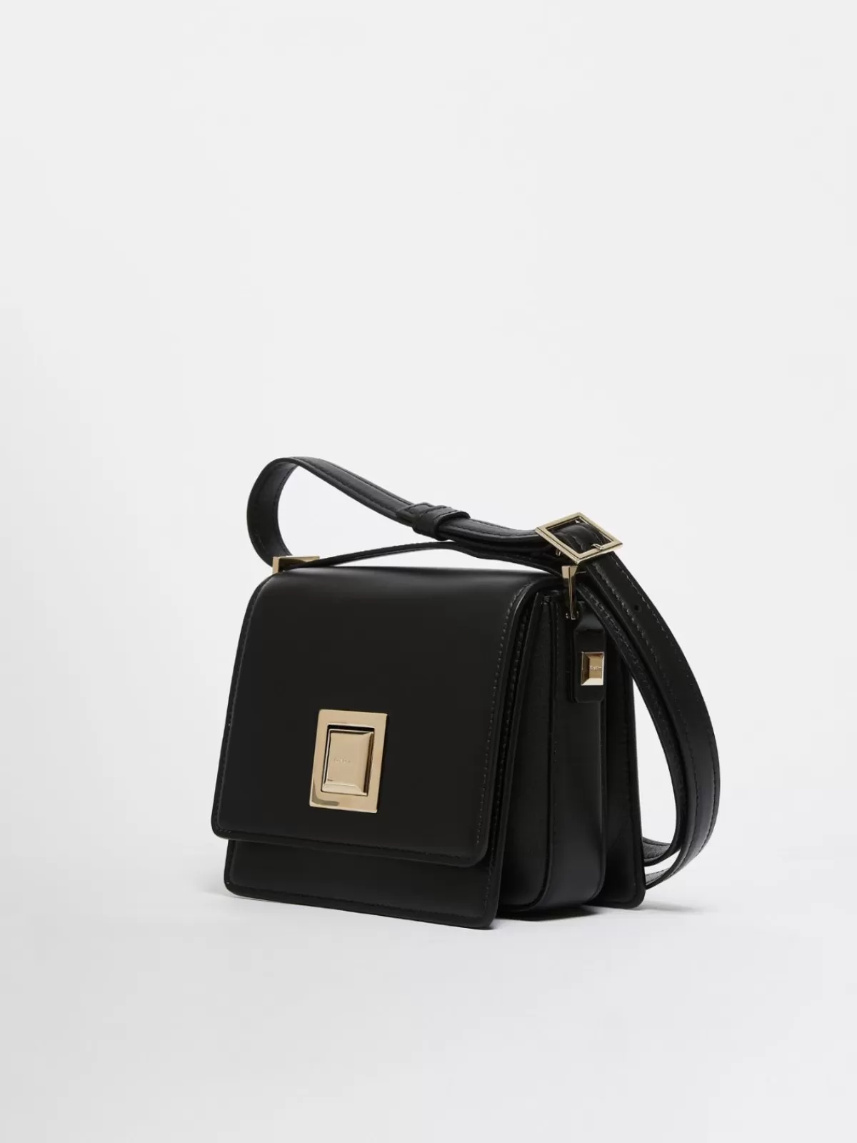 Mm Bag*Max Mara Small leather MM Bag BLACK