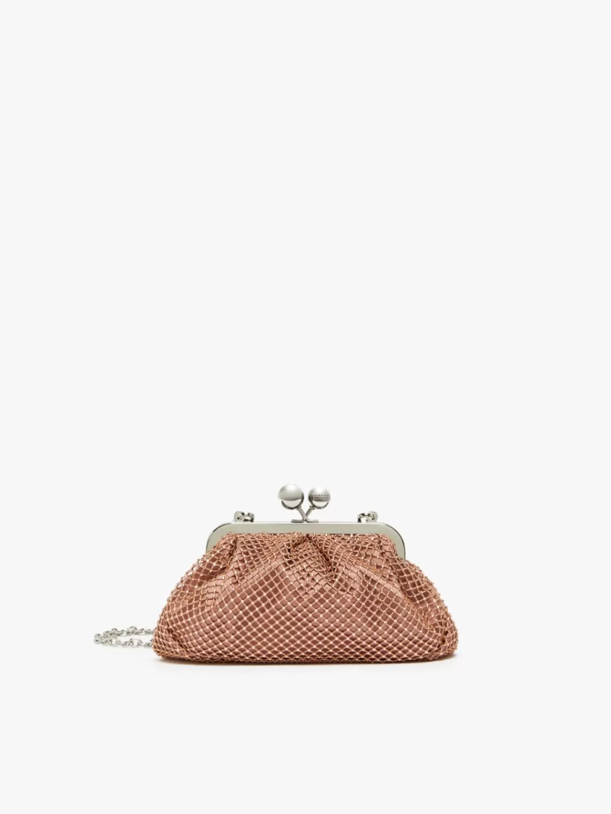 Weekend Bag*Max Mara Small Pasticcino Bag in mesh and rhinestones ANTIQUEROSE