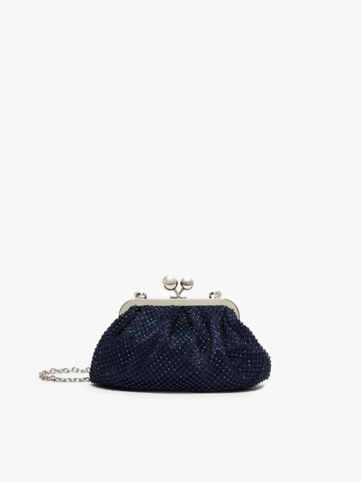 Weekend Bag*Max Mara Small Pasticcino Bag in mesh and rhinestones ULTRAMARINE