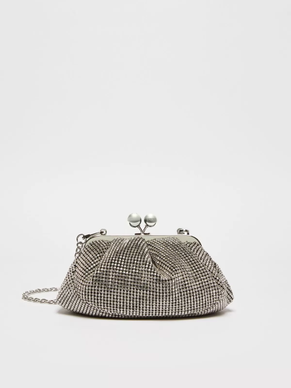 Weekend Bag*Max Mara Small rhinestone Pasticcino Bag WHITE