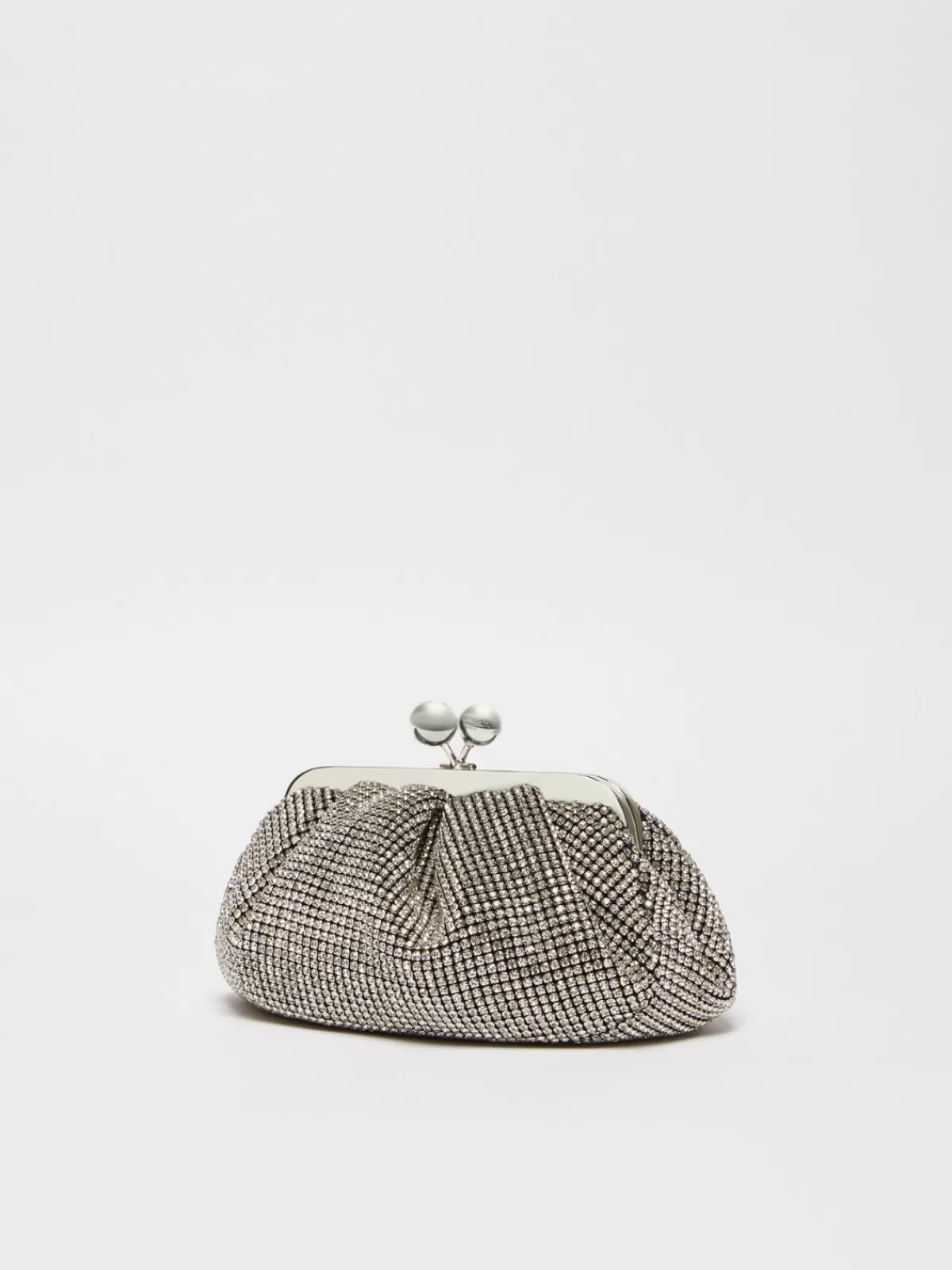 Weekend Bag*Max Mara Small rhinestone Pasticcino Bag WHITE