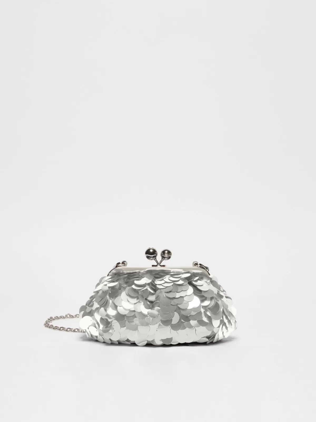 Weekend Bag*Max Mara Small sequinned Pasticcino Bag SILVER