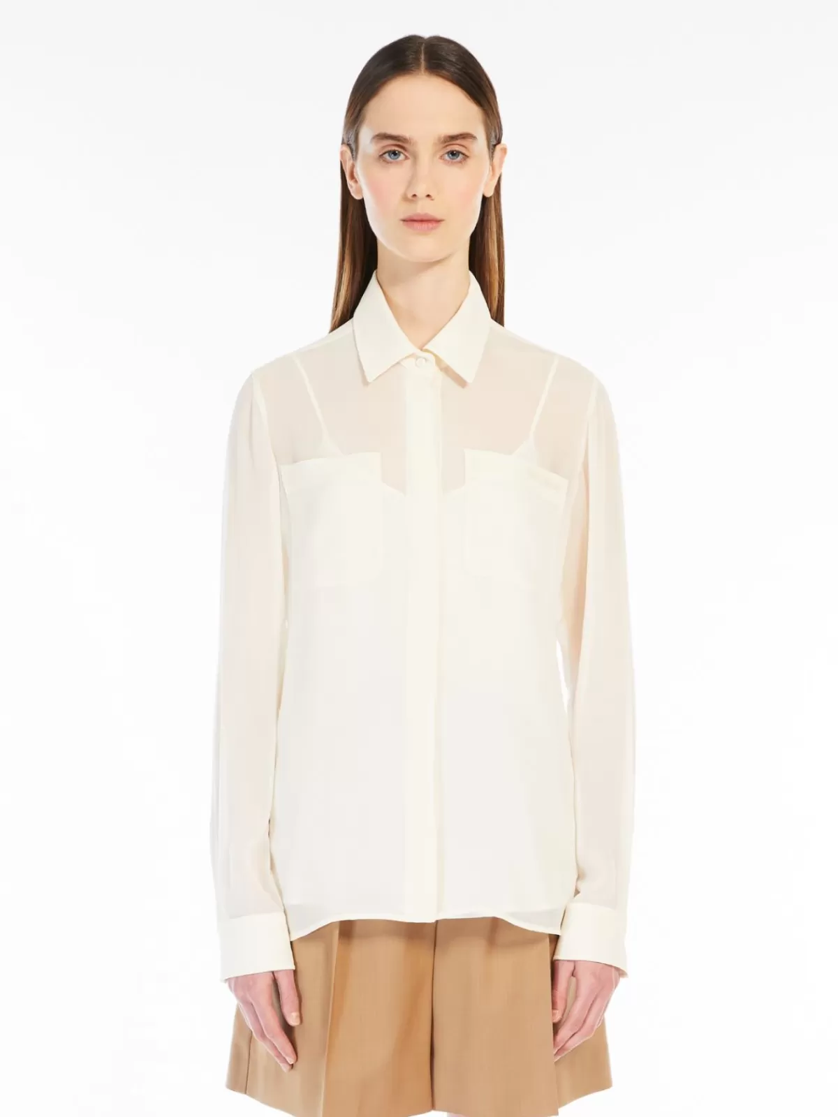 Blouses*Max Mara Soft silk shirt VANILLA