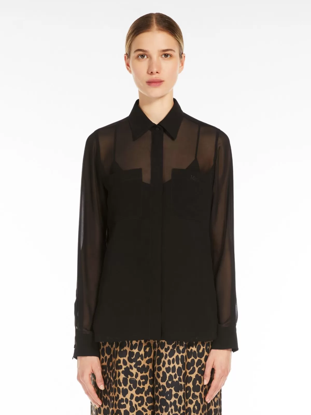 Blouses*Max Mara Soft silk shirt BLACK