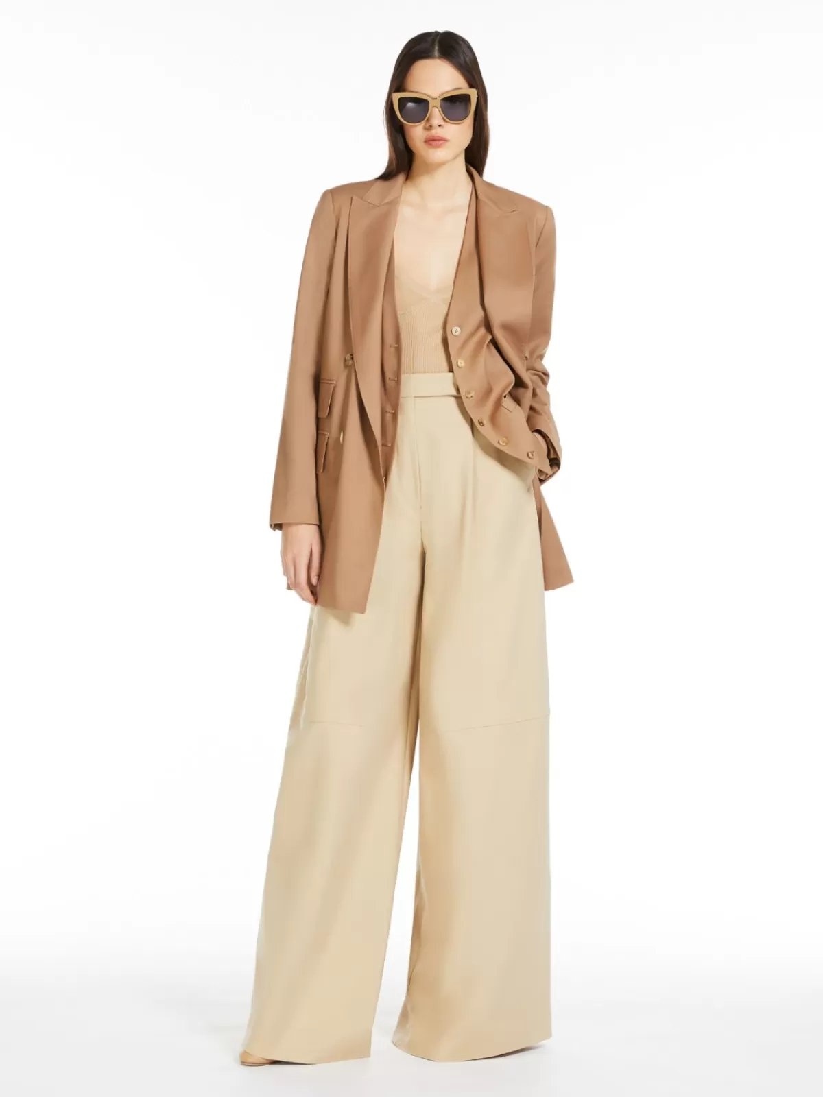 Jackets And Blazers | Suit*Max Mara Straight wool canvas blazer CAMEL