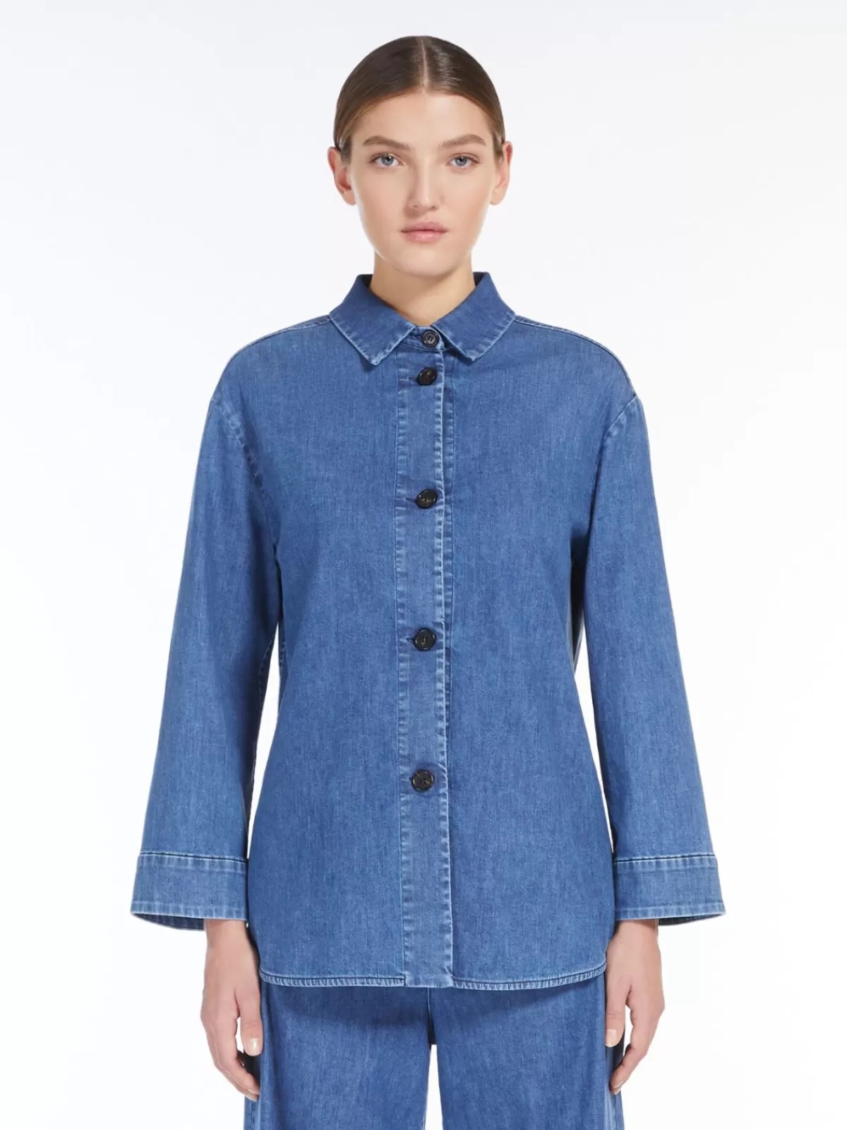 Blouses*Max Mara Stretch denim shirt MIDNIGHTBLUE