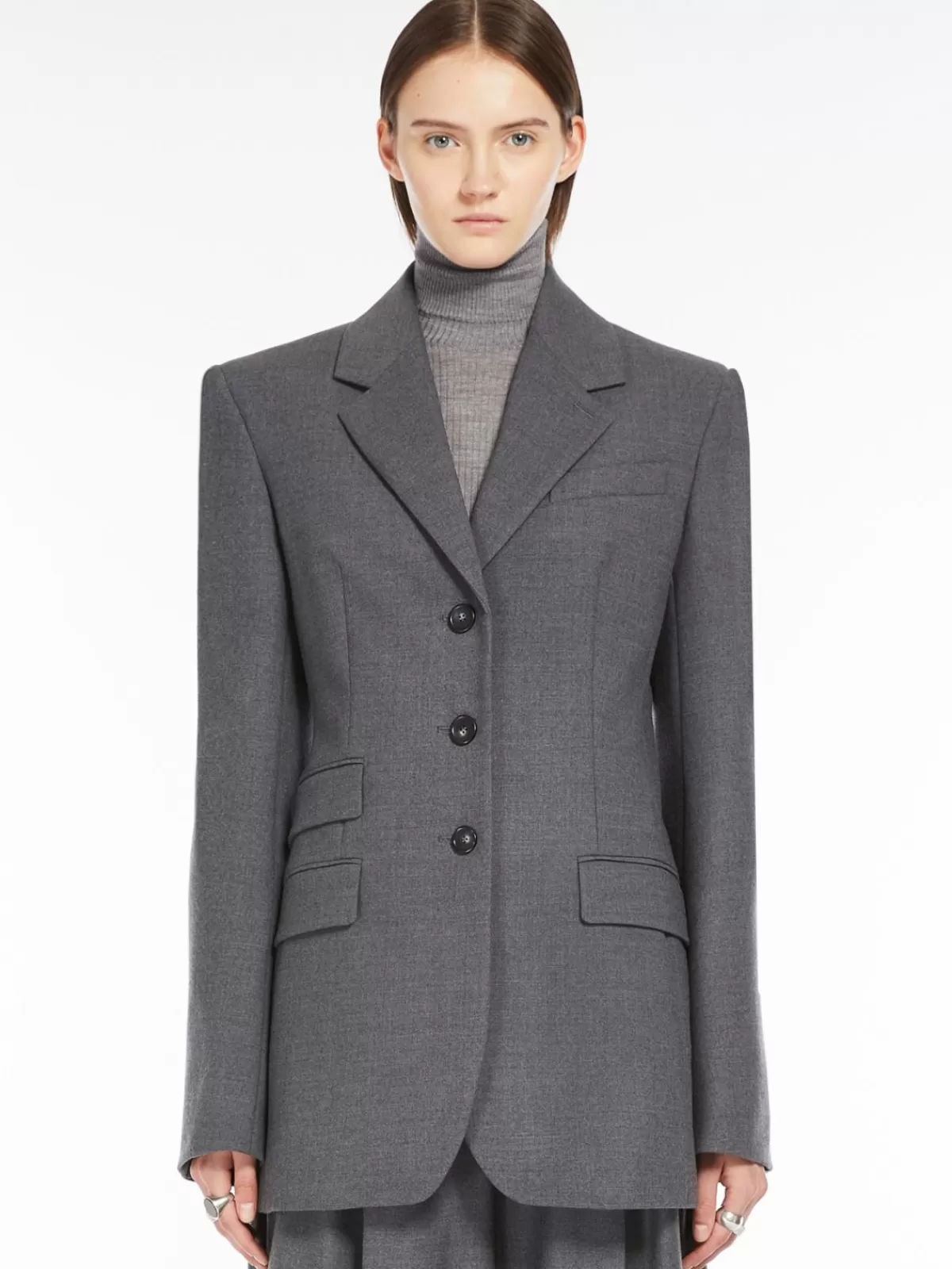 Jackets And Blazers | Suit*Max Mara Stretch flannel tailored blazer MEDIUMGREY