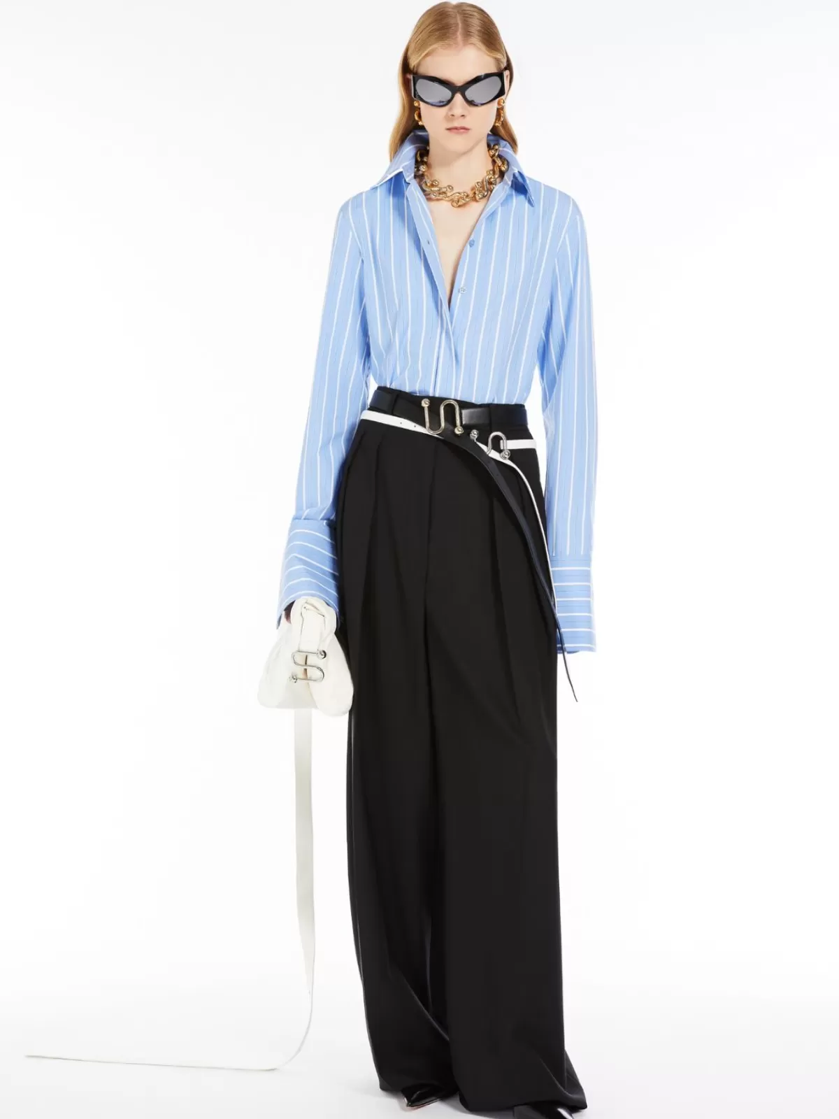 Blouses*Max Mara Striped poplin shirt LIGHTBLUE