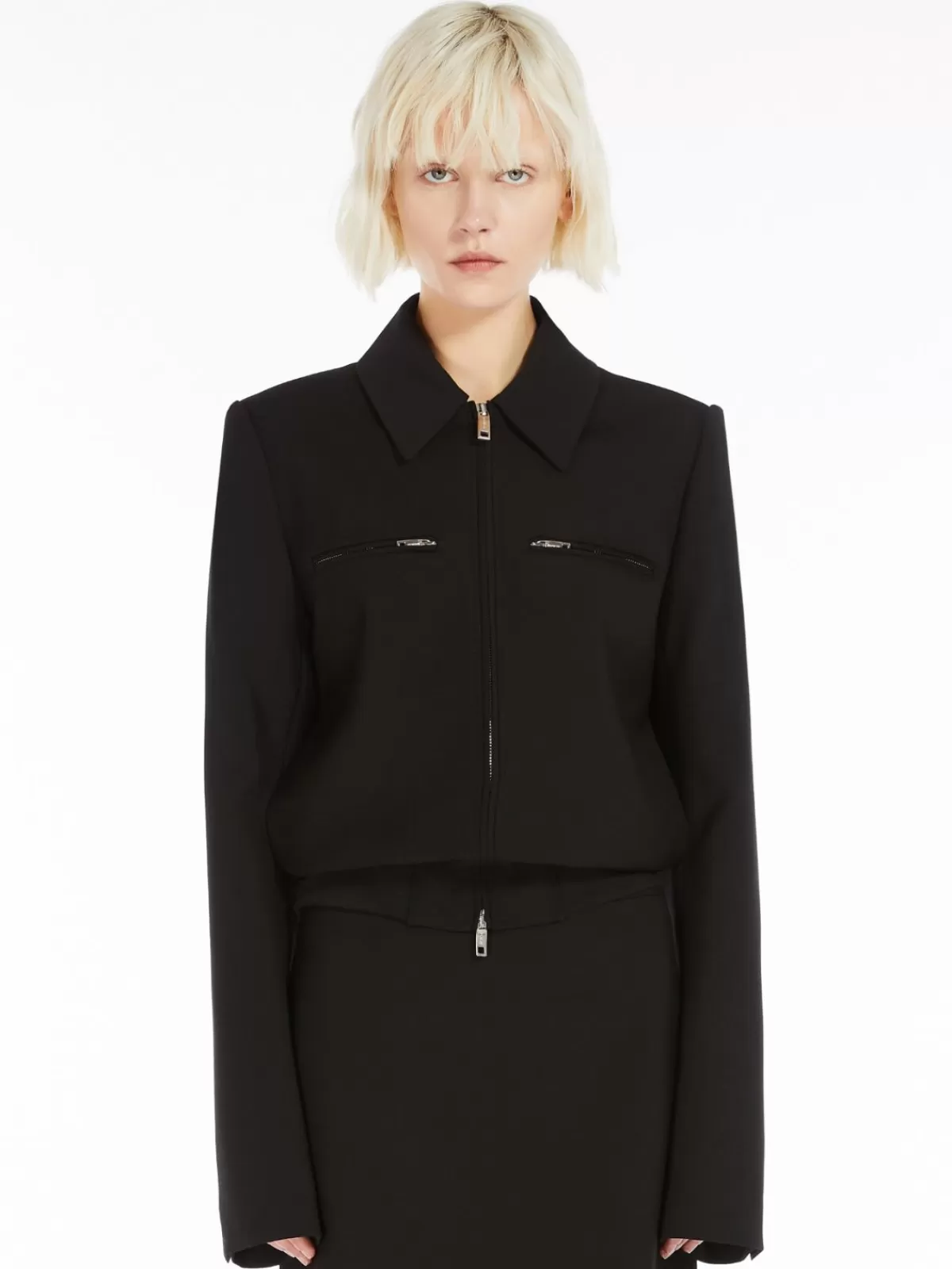 Jackets And Blazers | Suit*Max Mara Tailored stretch wool blouson jacket BLACK