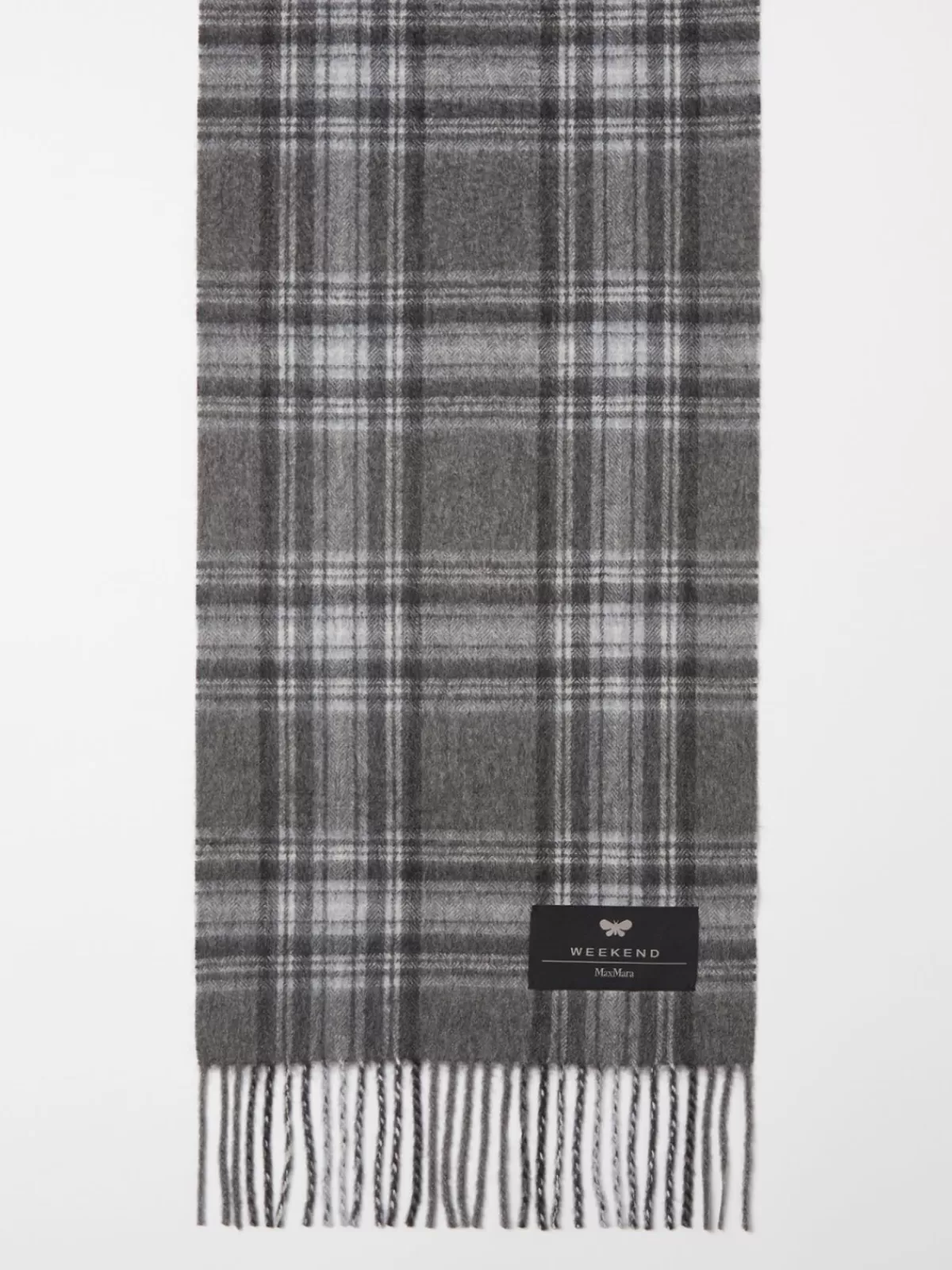 Scarves And Foulards*Max Mara Tartan cashmere scarf MEDIUMGREY