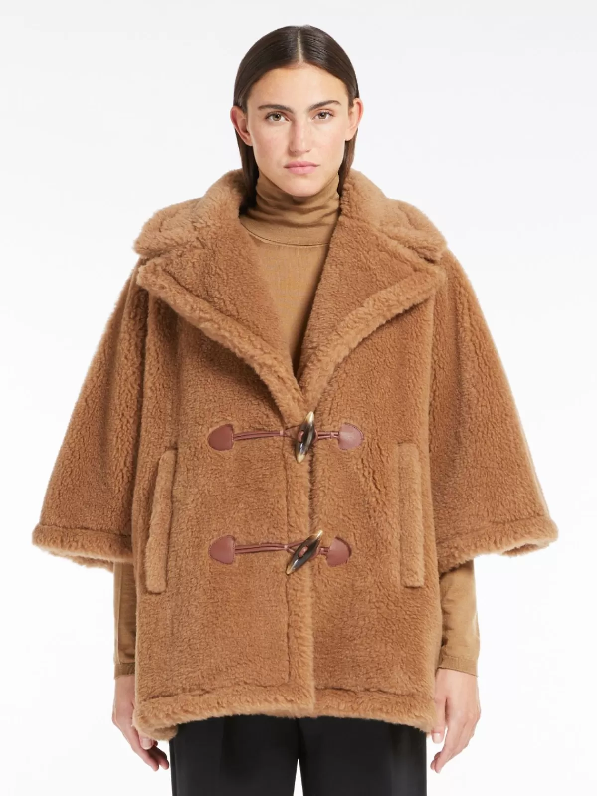 Capes*Max Mara Teddy fabric cape CAMEL