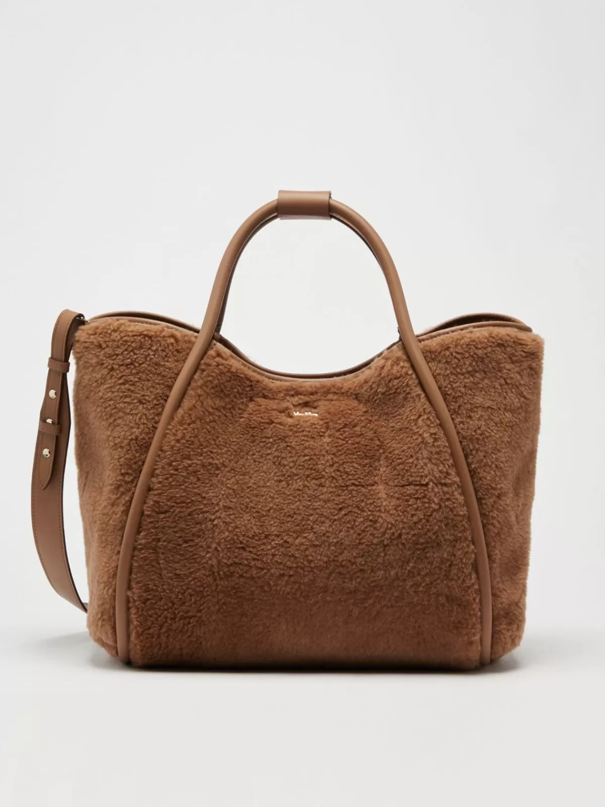 Marine Bag*Max Mara Teddy fabric Medium Marine Bag CAMEL