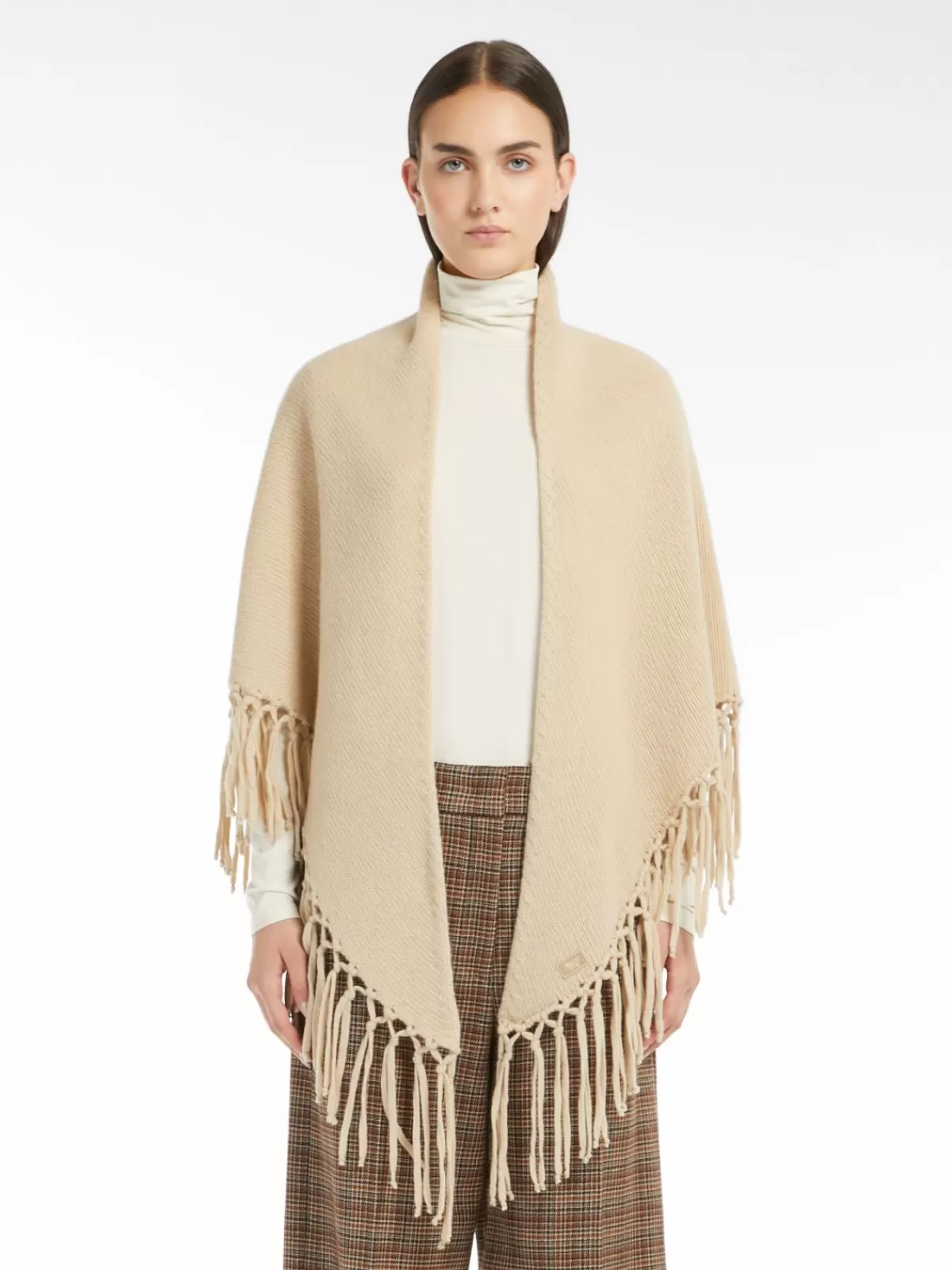 Scarves And Foulards*Max Mara Triangular wool shawl BEIGE