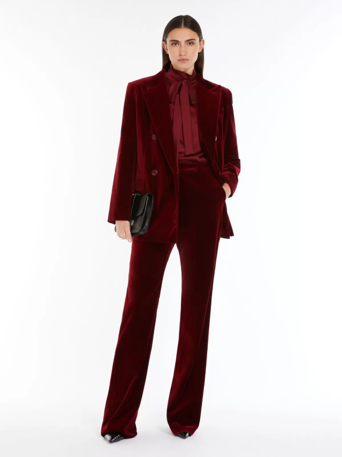 Jackets And Blazers | Suit*Max Mara Velvet tuxedo blazer BORDEAUX