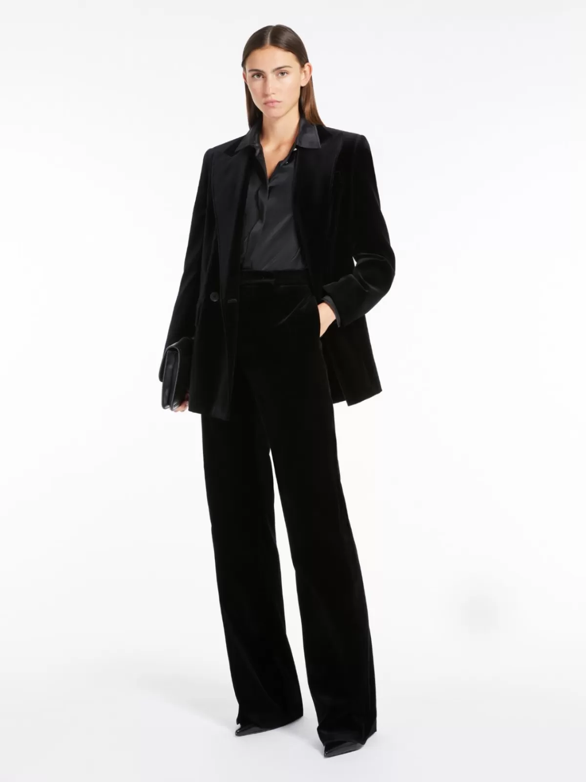 Jackets And Blazers | Suit*Max Mara Velvet tuxedo blazer BLACK