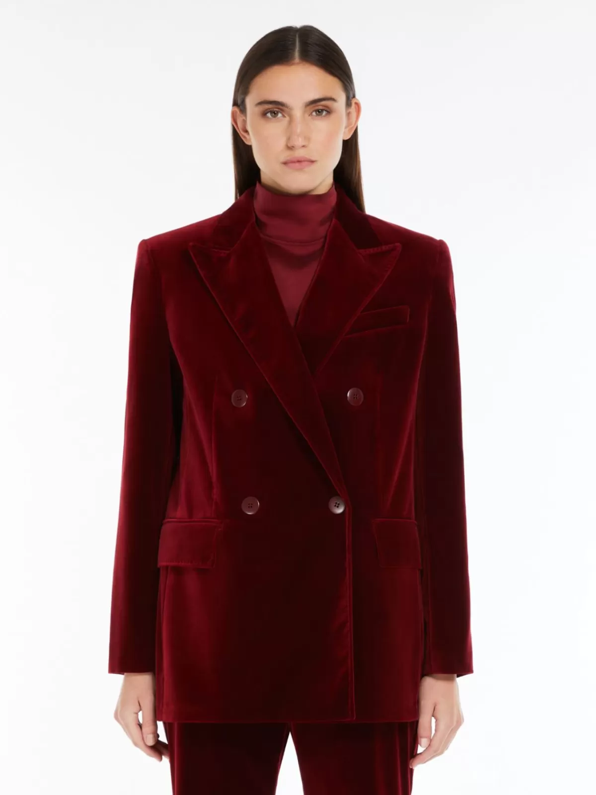 Jackets And Blazers | Suit*Max Mara Velvet tuxedo blazer BORDEAUX