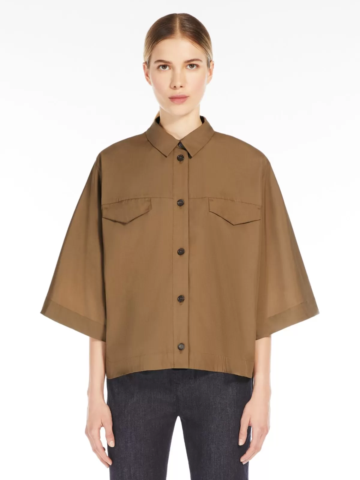 Blouses*Max Mara Washed cotton shirt CAMEL