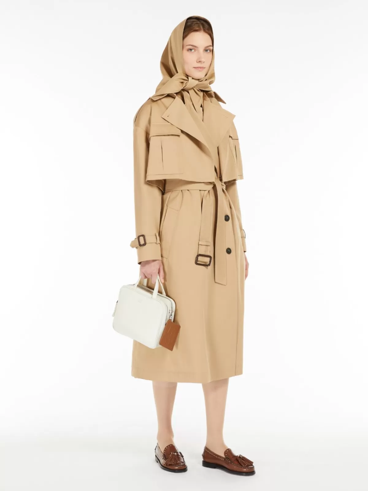 Jackets And Blazers*Max Mara Water-repellent gabardine trench coat set BEIGE