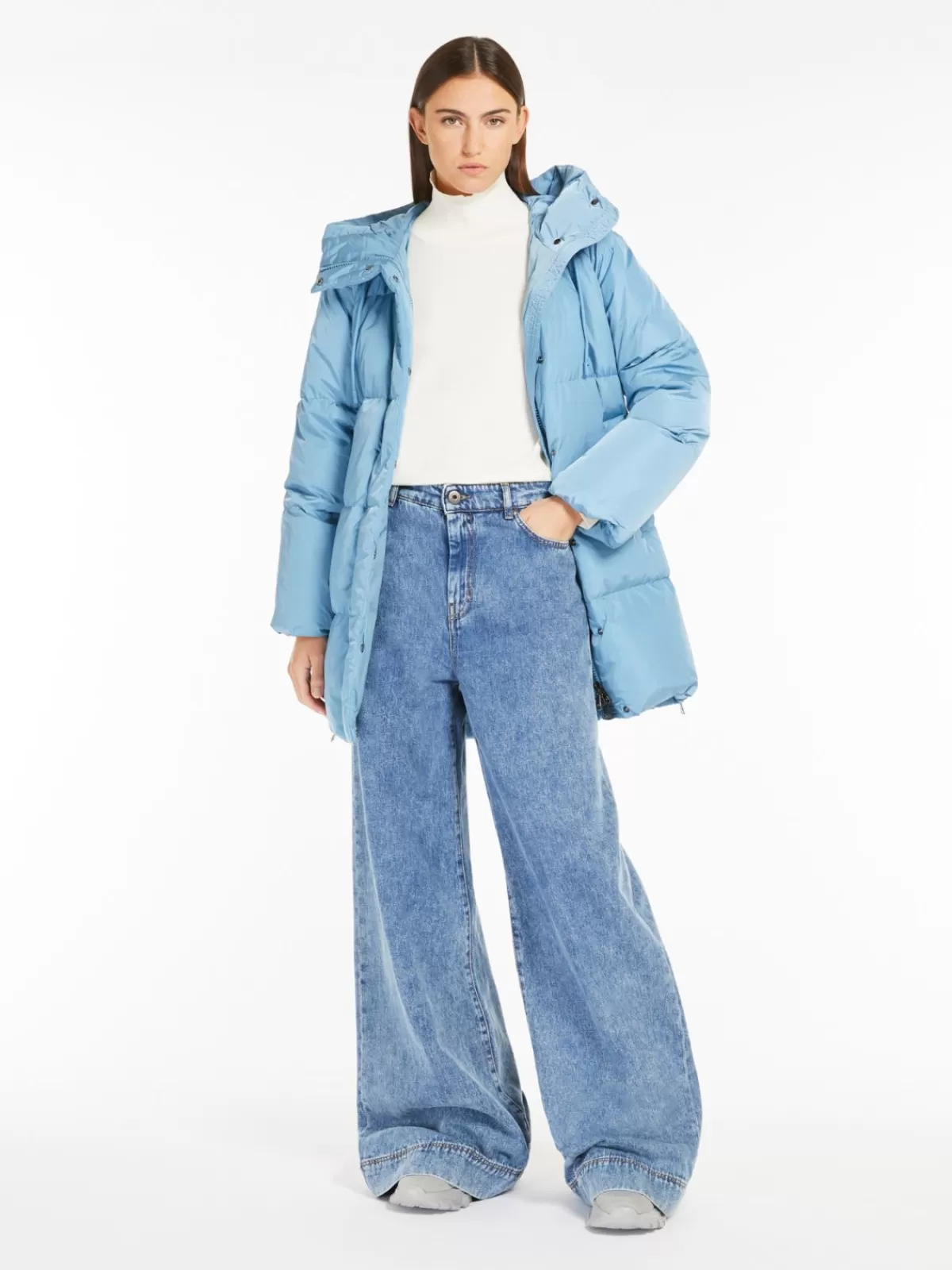 Padded Coats*Max Mara Water-repellent taffeta parka SKYBLUE