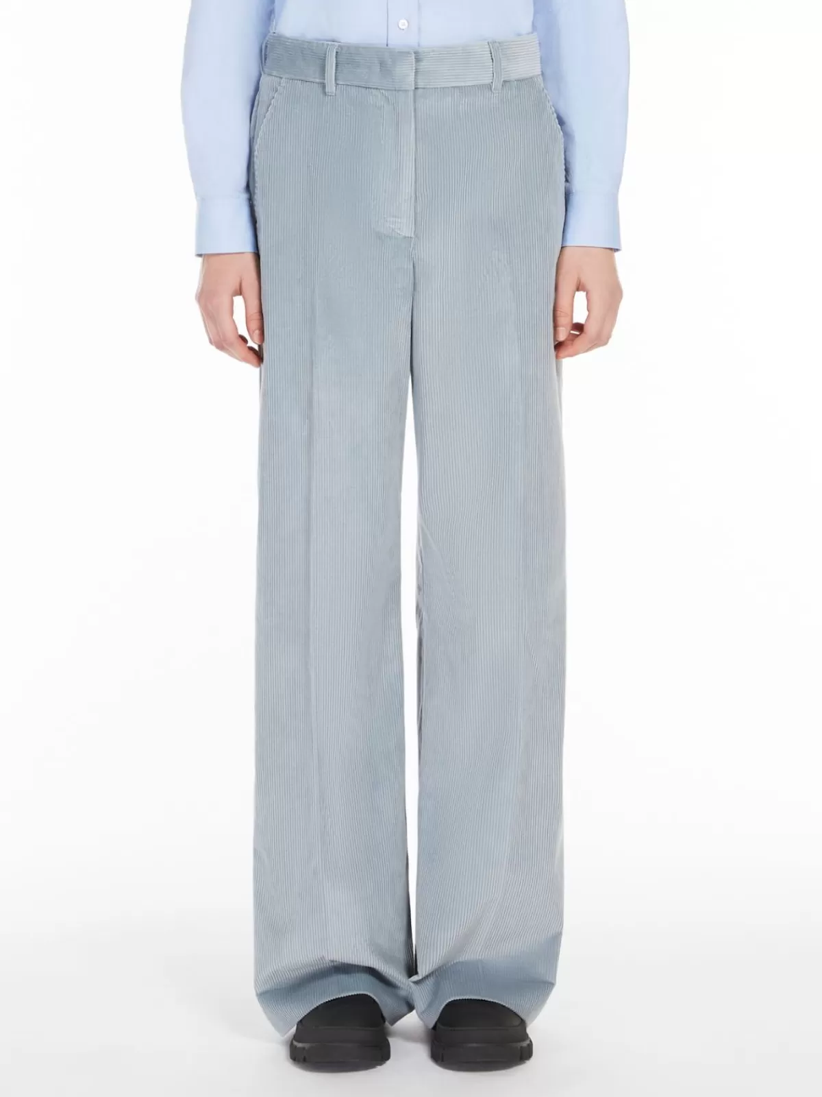 Trousers And Jeans | Suit*Max Mara Wide-leg velvet trousers SKYBLUE