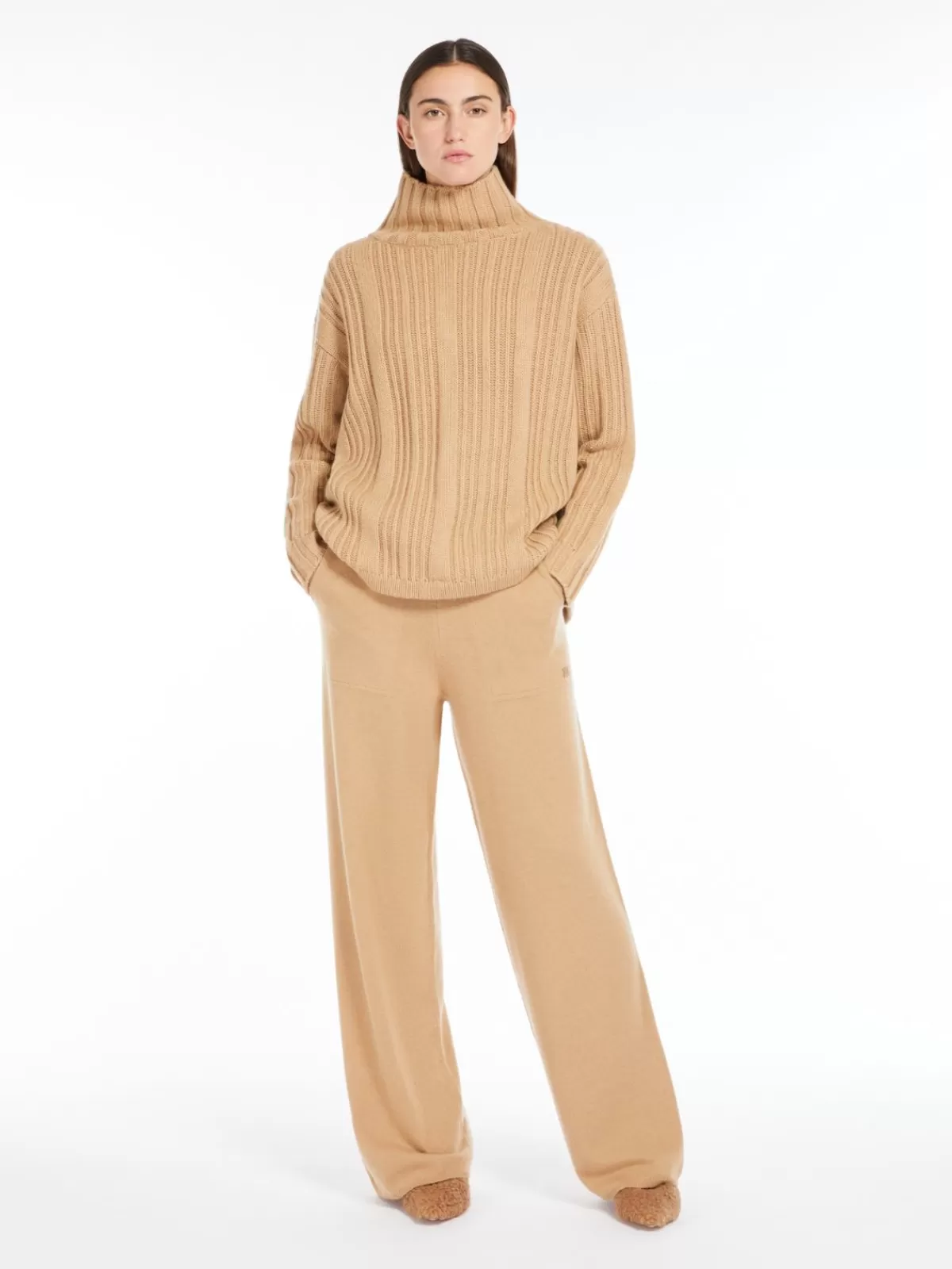 Knitwear*Max Mara Wool and cashmere polo-neck jumper CAMEL