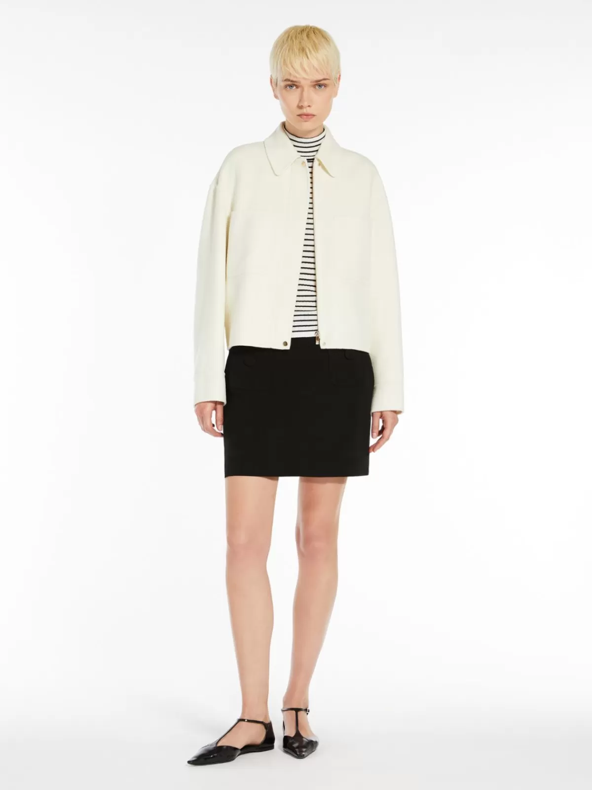 Jackets And Blazers*Max Mara Wool, cashmere and silk boxy jacket WHITE