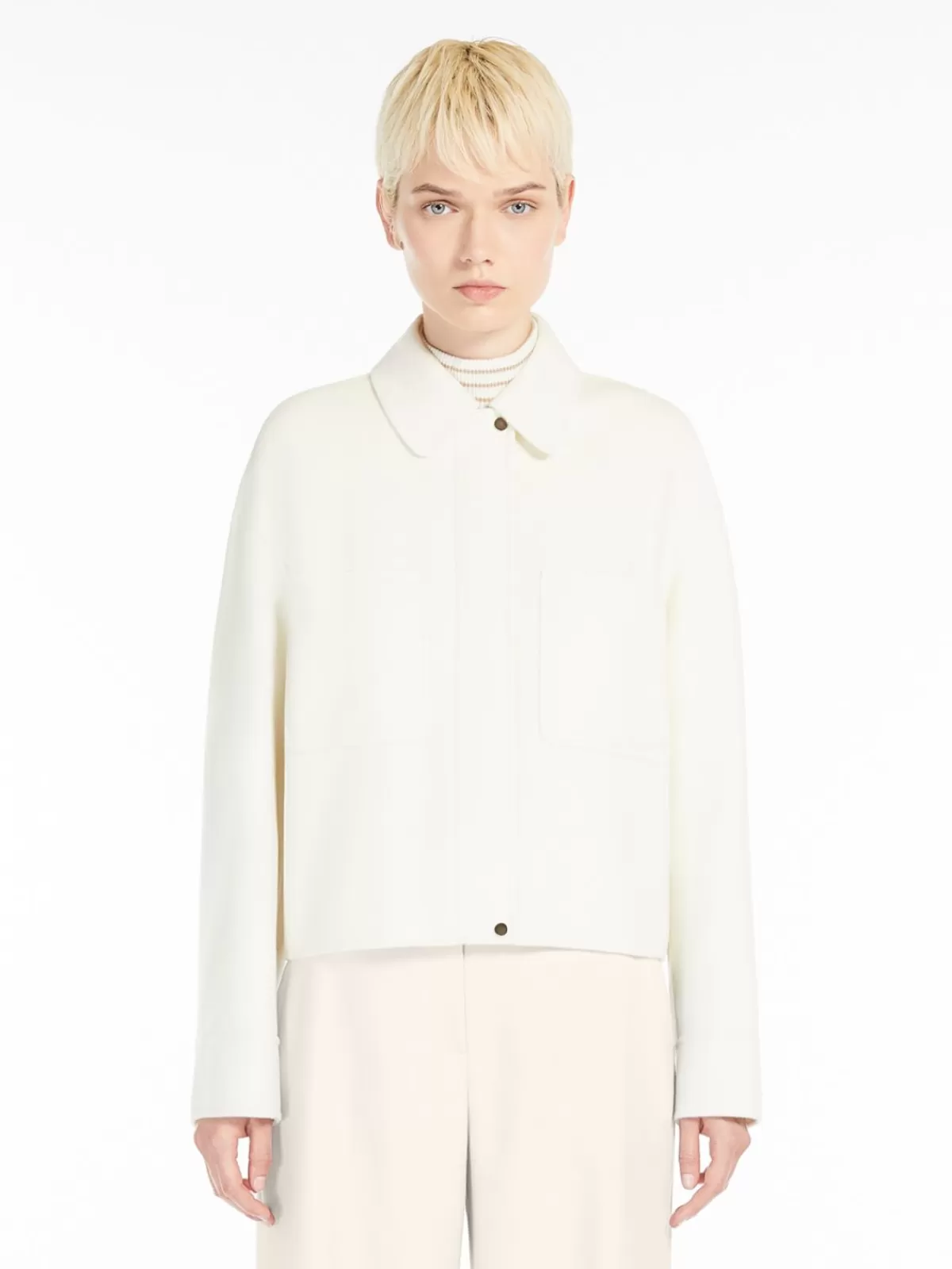 Jackets And Blazers*Max Mara Wool, cashmere and silk boxy jacket WHITE