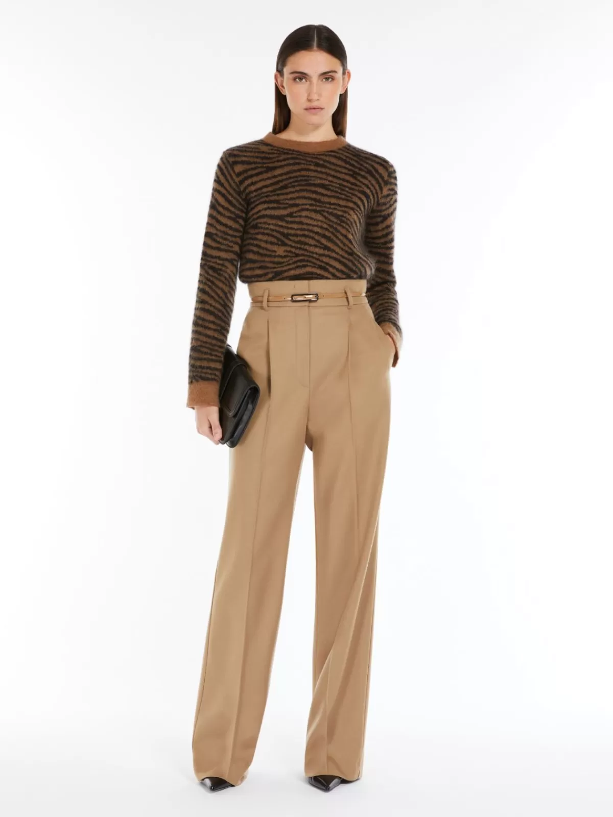 Trousers And Jeans | Suit*Max Mara Wool drap trousers CAMEL