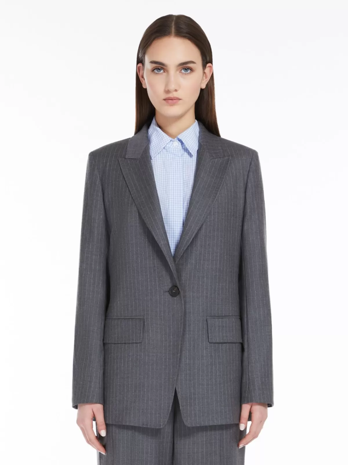 Jackets And Blazers*Max Mara Wool flannel blazer MEDIUMGREY