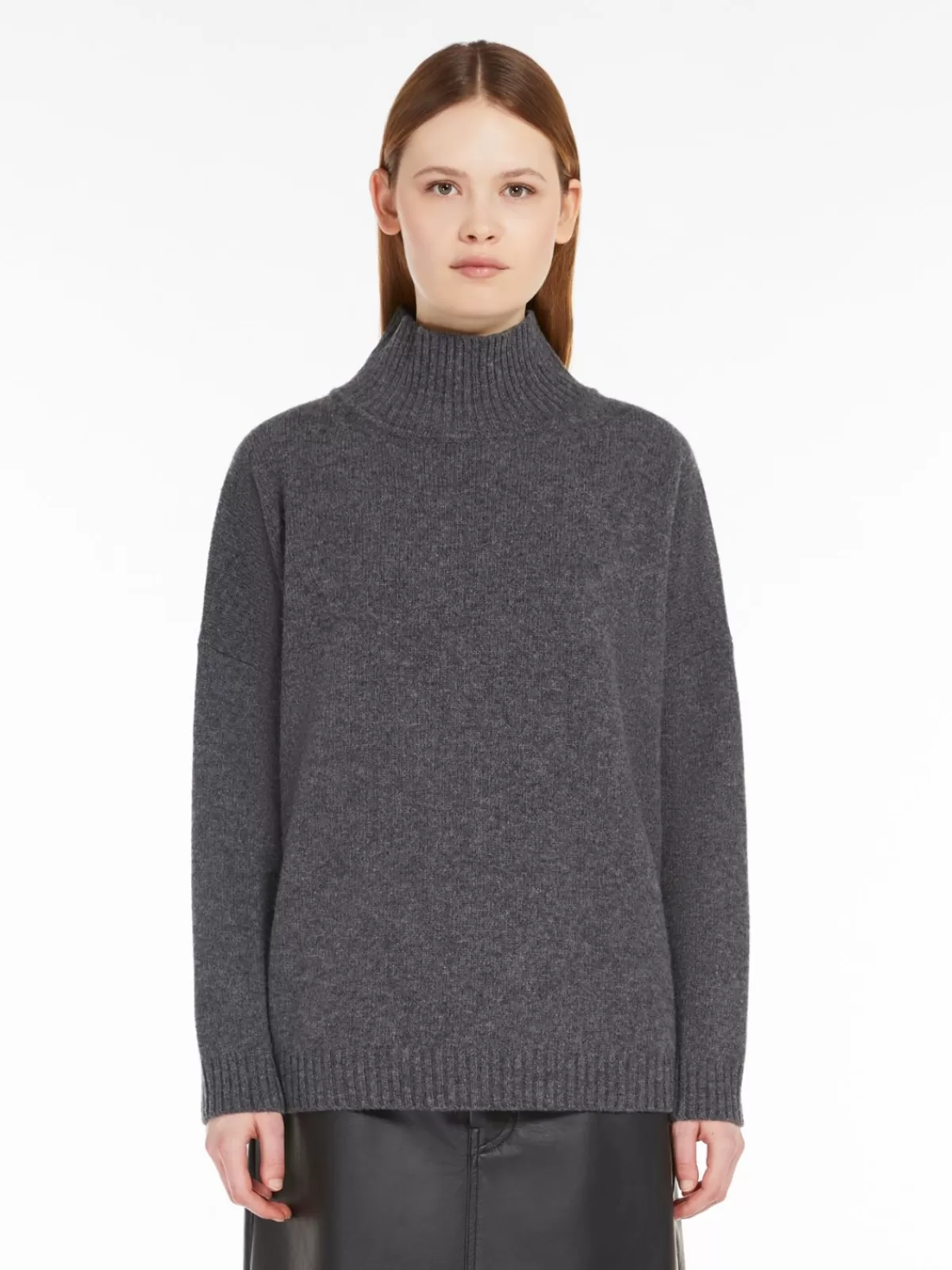 Knitwear*Max Mara Wool high-neck sweater DARKGREY