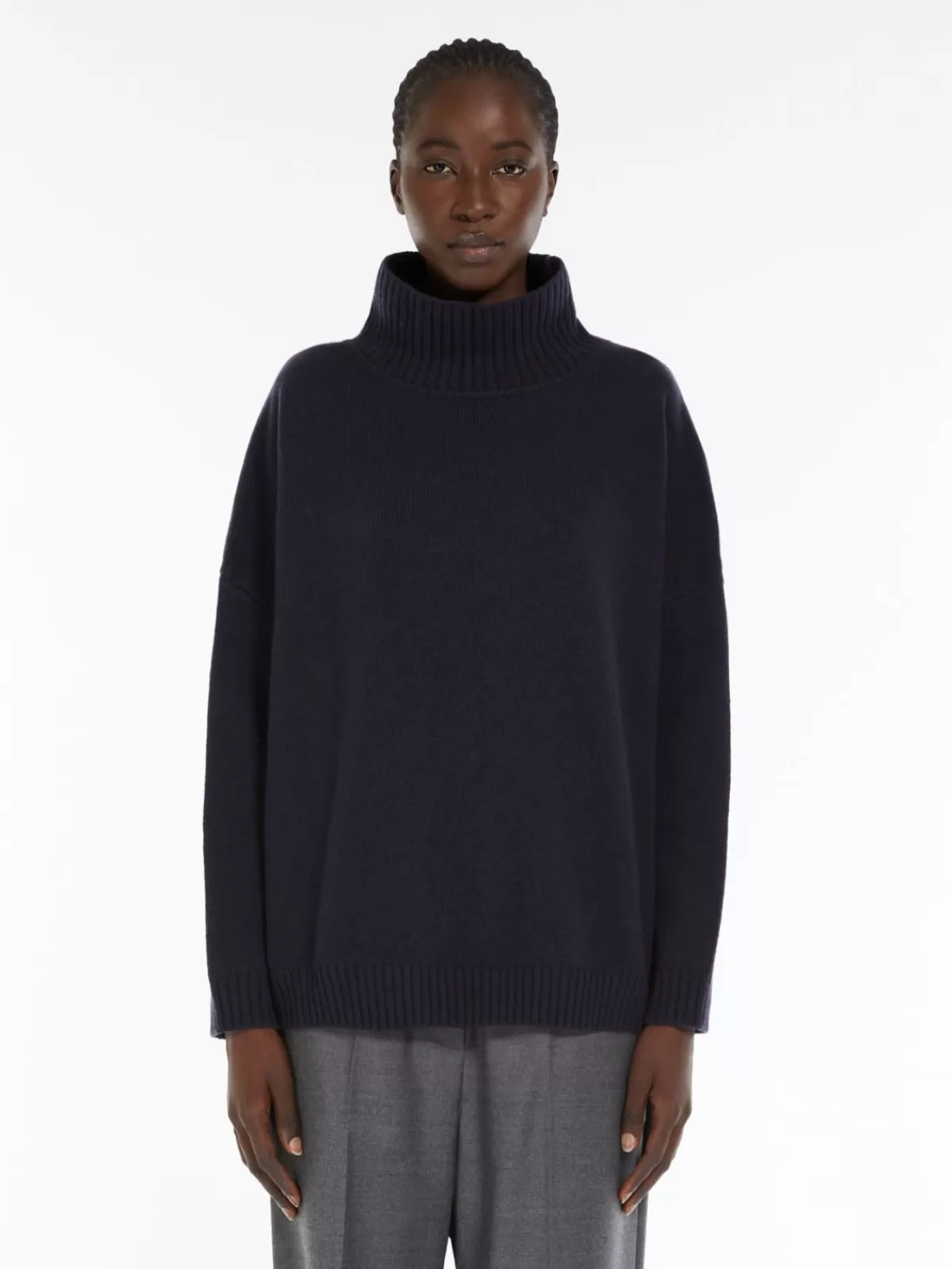 Knitwear*Max Mara Wool high-neck sweater NAVY