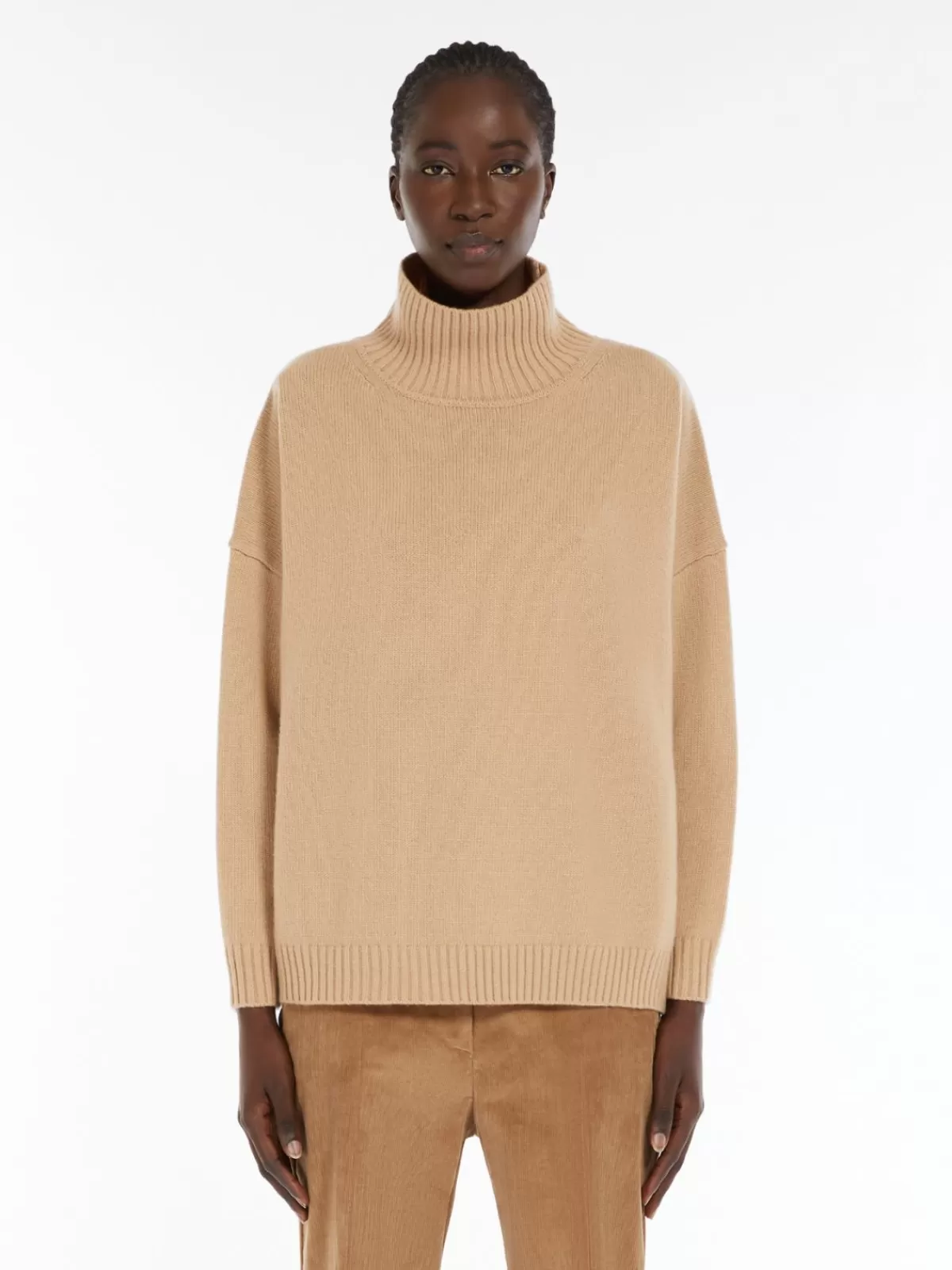 Knitwear*Max Mara Wool high-neck sweater CAMEL